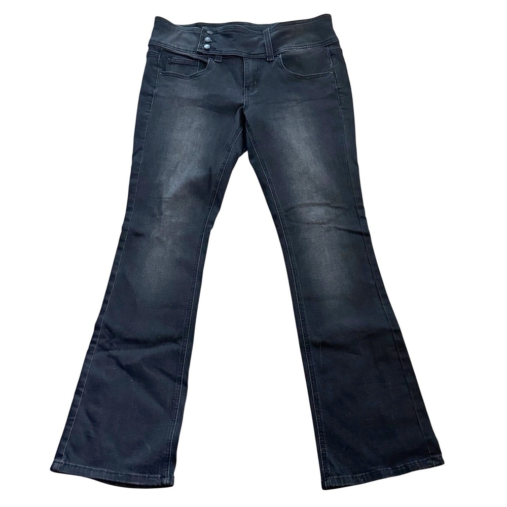 BDG Y2K Style Black Flare Jeans Size 30 High Rise Stretch Denim Urban Outfitters - Picture 2 of 13